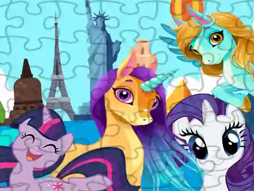Joc Unicorns Travel The World Puzzle en línia