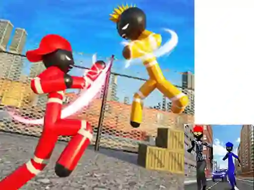 Joc Stickman Police vs Gangsters Street Fight en línia