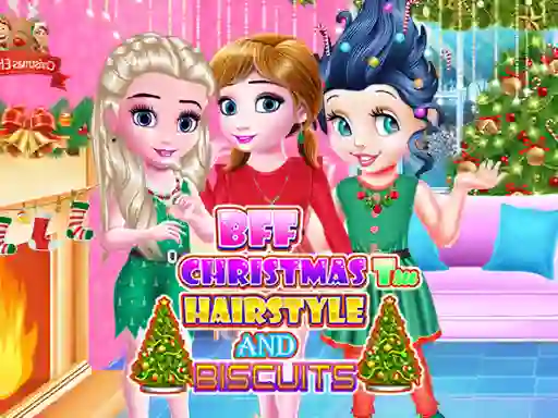 Joc BFF Christmas Tree Hairstyle and Biscuits en línia