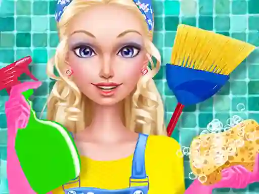 Joc Fashion Doll House Cleaning en línia