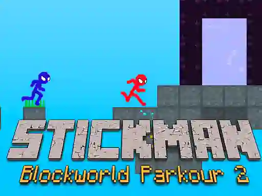 Joc Stickman Blockworld Parkour 2 en línia