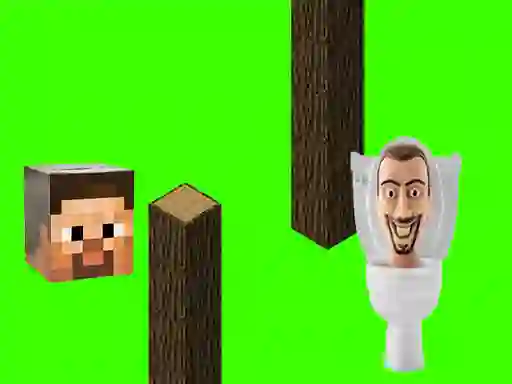 Joc Spinning Skibidi Toilet Flappy Minecraft en línia