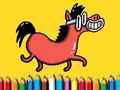 Joc Tornada a l'escola: llibre per pintar de poni  en línia