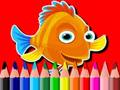 Joc Tornada a l'escola: llibre per pintar de peixos  en línia