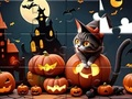 Joc Trencaclosques: Gat de Halloween  en línia