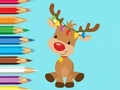 Joc Llibre per pintar: simpàtic ren de Nadal  en línia