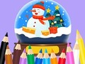 Joc Llibre per pintar: Bola de cristall de Nadal  en línia