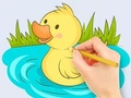 Joc Llibre per pintar: Baby Duck Swim  en línia