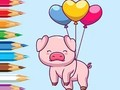 Joc Llibre per pintar: porc globus  en línia