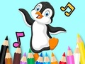 Joc Llibre per pintar: pingüí ballant  en línia