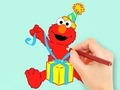 Joc Llibre per pintar: Elmo Gift  en línia