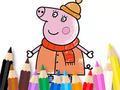 Joc Llibre per pintar: Mommy Pig Winter  en línia