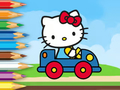 Joc Llibre per pintar: Hello Kitty Driving Car  en línia