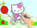 Joc Llibre per pintar: Hello Kitty Cycling  en línia