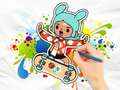 Joc Llibre per pintar: Toca Boca Skateboard  en línia