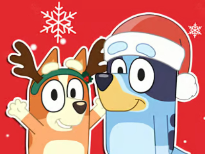 Joc Trencaclosques: regal de Nadal Bluey  en línia