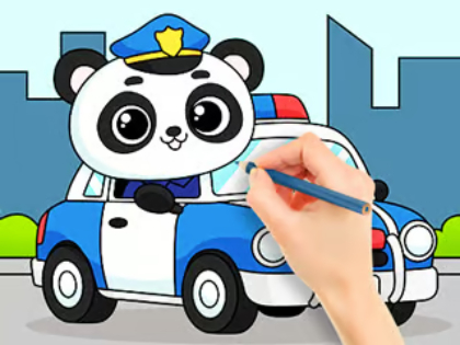 Joc Llibre per pintar: Police Panda  en línia