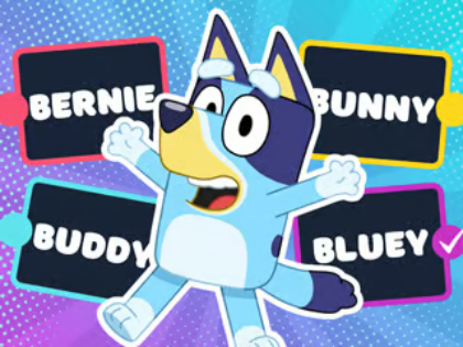 Joc Qüestionari infantil: Bluey Super Fan Quiz  en línia