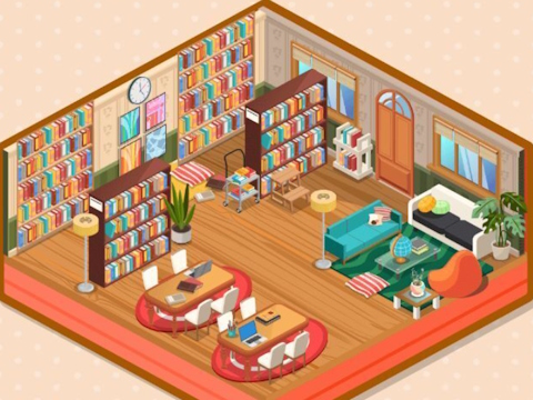 Joc Decoració: la meva biblioteca  en línia