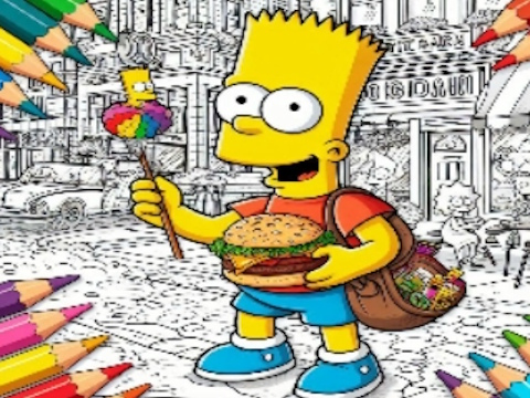 Joc Tornar a l'escola Llibre de pintar Simpsons  en línia