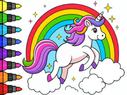 Joc Llibre per pintar: unicorn màgic  en línia
