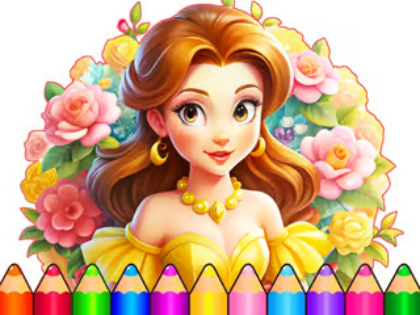 Joc Llibre per pintar: Flower Dress Up  en línia