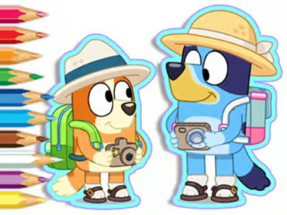 Joc Llibre per pintar: Bluey Camping  en línia