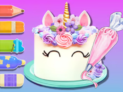 Joc Llibre per pintar: unicorn pastís  en línia