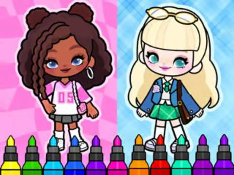 Joc Llibre per pintar: Aha World Sporty Girl  en línia