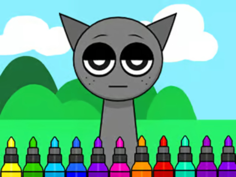 Joc Llibre per pintar: Sprunki Incredibox Gray  en línia
